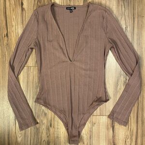 Fashion Nova Mauve ribbed bodysuit size L